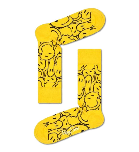 Happy Socks Yellow Sock With Super Smiley Face's Adult Sock Size (41-46)