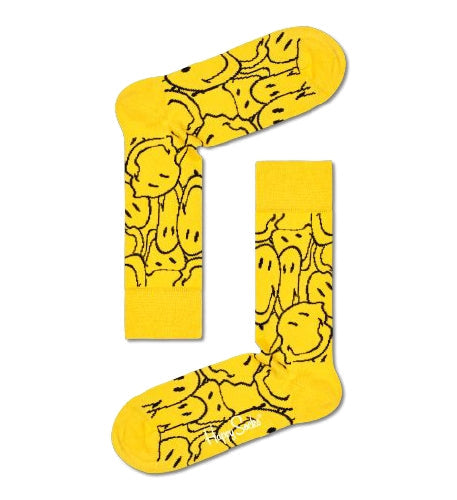 Yellow Sock With Super Smiley Face's Adult Sock Size (41-46)