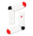 Happy Socks White Ribbed Sock With Embroided Red Chair Adult Sock Size (41-46)