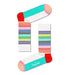Happy Socks White Socks With Multi Colour Half Stripe Adult Socks Size (41-46)