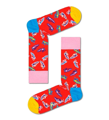 Happy Socks Red Sock With Sandal's Adult Sock Size (41-46)